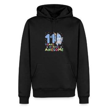 Dino pour ses 11 ans enfants de onze ans - Sweat à capuche Premium bio Homme - noir - Devant - Nico (187cm)