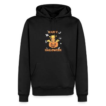 Dragon in Pumpkin Cute Dragon Happy Halloween - Men’s Premium Organic Hoodie - black - Front - Nico (187cm)
