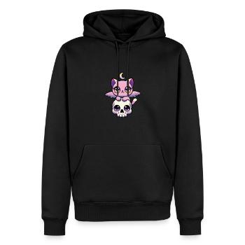 Kawaii Gothic Katze Pastellfarben Gothic Goth - Männer Premium Bio Hoodie - Schwarz - Vorne - Nico (187cm)