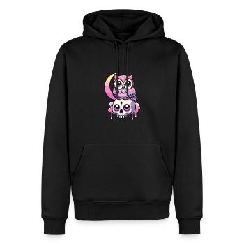 Kawaii Gothic Eule Pastellfarben Gothic Goth - Männer Premium Bio Hoodie - Schwarz - Vorne - Nico (187cm)