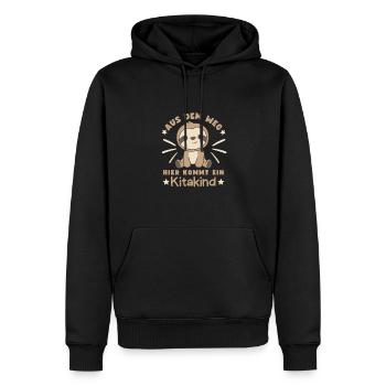 Aus Dem Weg Hier Kommt Ein Kitakind - Männer Premium Bio Hoodie - Schwarz - Vorne - Nico (187cm)