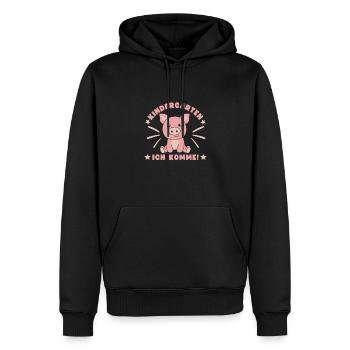 Maternelle J’arrive Enfant de la maternelle - Sweat à capuche Premium bio Homme - noir - Devant - Nico (187cm)