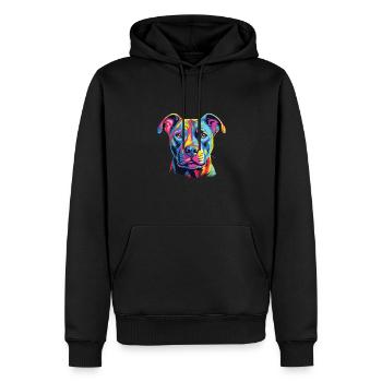 Wasserfarben Farbenfroher American Hairless - Männer Premium Bio Hoodie - Schwarz - Vorne - Nico (187cm)