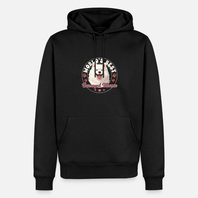 Samoyède Groovy Maman Samoyède - Sweat à capuche Premium bio Homme - noir