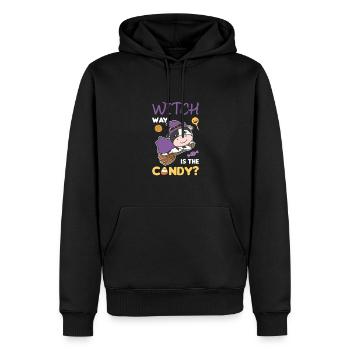 Vache Sorcières Manière Sorcière est le bonbon Joyeux Halloween - Sweat à capuche Premium bio Homme - noir - Devant - Nico (187cm)