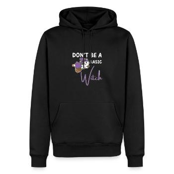 Katze Halloween Hexe Hexen don't be a basic witch - Männer Premium Bio Hoodie - Schwarz - Vorne - Nico (187cm)