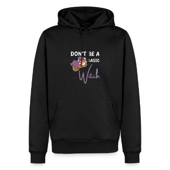 Rote Panda Halloween Hexen don't be a basic witch - Männer Premium Bio Hoodie - Schwarz - Vorne - Nico (187cm)