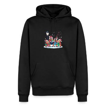 Noël festif Capybara d’hiver - Sweat à capuche Premium bio Homme - noir - Devant - Nico (187cm)