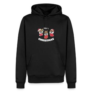 Süße Schnabeltiere in Weihnachtssocke zu - Männer Premium Bio Hoodie - Schwarz - Vorne - Nico (187cm)