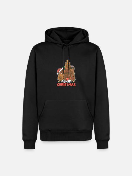 Capybara Weihnachtsbaum frohe Weihnachten - Männer Premium Bio Hoodie - Schwarz