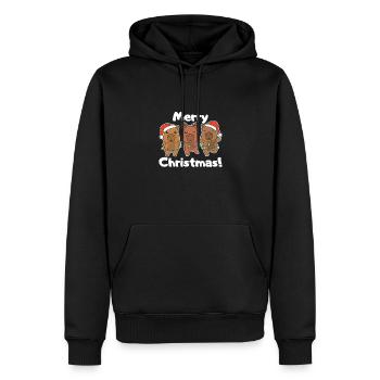 Capybara Weihnachten Winter Tiere Capybara - Männer Premium Bio Hoodie - Schwarz - Vorne - Nico (187cm)