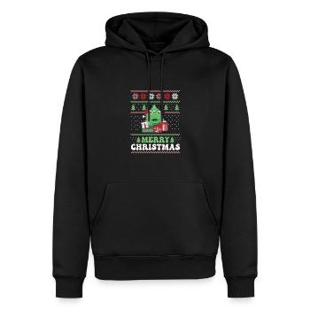 Joyeux Noël rétro moche grenouille de Noël - Sweat à capuche Premium bio Homme - noir - Devant - Nico (187cm)