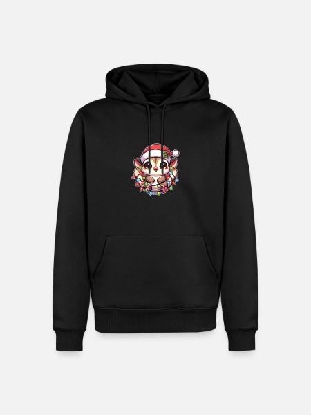 Weihnachten Lichterkette Kurzkopfgleitbeutler - Männer Premium Bio Hoodie - Schwarz