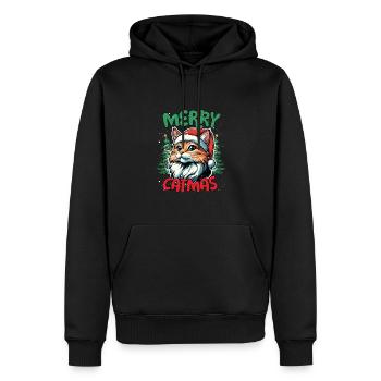 Joyeux Catmas Drôle de Chats Noël - Sweat à capuche Premium bio Homme - noir - Devant - Nico (187cm)