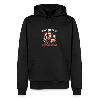 Chemise de nuit officielle Pingouin de Noël - Sweat à capuche Premium bio Homme - noir - Devant - Nico (187cm)