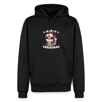 Fées de Noël Gecko léopard - Sweat à capuche Premium bio Homme - noir - Devant - Nico (187cm)