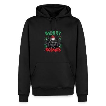 Merry Batmas Lustiges Fledermäuse Weihnachts - Männer Premium Bio Hoodie - Schwarz - Vorne - Nico (187cm)