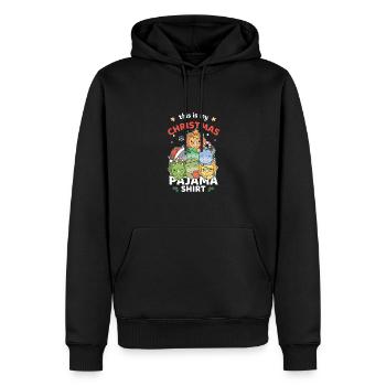 Weihnachten Dinosaurier Weihnachts Schlafanzug - Männer Premium Bio Hoodie - Schwarz - Vorne - Nico (187cm)