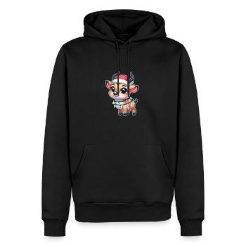 Fées de Noël Saiga Antilope - Sweat à capuche Premium bio Homme - noir - Devant - Nico (187cm)