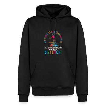 On s’attend à ce que vous fassiez de votre mieux - Sweat à capuche Premium bio Homme - noir - Devant - Nico (187cm)