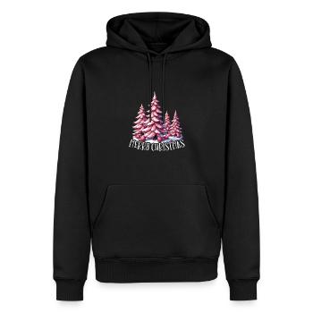 Joyeux Noël en rose Fête de Noël - Sweat à capuche Premium bio Homme - noir - Devant - Nico (187cm)