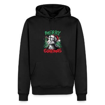 Joyeux Goatmas Drôle Chèvres Noël - Sweat à capuche Premium bio Homme - noir - Devant - Nico (187cm)