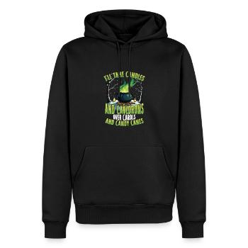 Je prends des bougies et des chaudrons au lieu de cannes de bonbon - Sweat à capuche Premium bio Homme - noir - Devant - Nico (187cm)