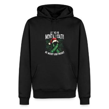Laissez votre santé mentale être heureuse et heureuse - Sweat à capuche Premium bio Homme - noir - Devant - Nico (187cm)