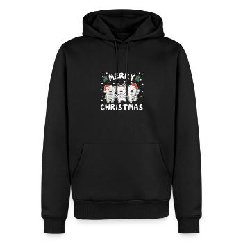 Joyeux Noël Doux Ours Polaire Noël - Sweat à capuche Premium bio Homme - noir - Devant - Nico (187cm)