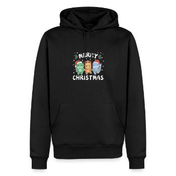 Joyeux Noël Dino mignon Dinos de Noël - Sweat à capuche Premium bio Homme - noir - Devant - Nico (187cm)