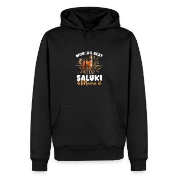 Lévrier persan Groovy Saluki mama - Sweat à capuche Premium bio Homme - noir - Devant - Nico (187cm)