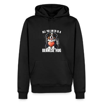 Bouvier bernois Bernese câlin - Sweat à capuche Premium bio Homme - noir - Devant - Nico (187cm)