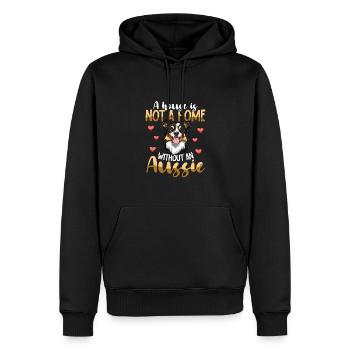 Australian Shepherd Dog Aussie Mom Aussie Dad - Men’s Premium Organic Hoodie - black - Front - Nico (187cm)