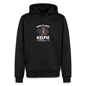 Chien Kelpie australien La meilleure maman Kelpie du monde - Sweat à capuche Premium bio Homme - noir - Devant - Nico (187cm)