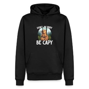 Mach Dir Keine Sorgen, Sei Capy Funny Capybara - Männer Premium Bio Hoodie - Schwarz - Vorne - Nico (187cm)