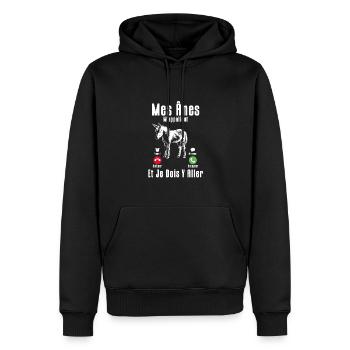 Meine Esel Rufen Mich Und Da Muss Ich Als Züchter - Männer Premium Bio Hoodie - Schwarz - Vorne - Nico (187cm)