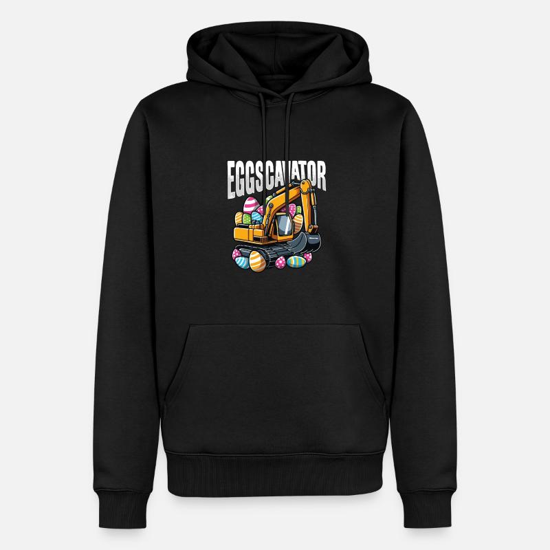Eggscavator Lustiger Osterbagger Bagger - Männer Premium Bio Hoodie - Schwarz