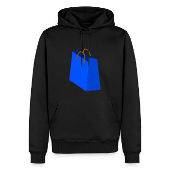 Einkauf Tasche - Männer Premium Bio Hoodie - Schwarz - Vorne - Nico (187cm)