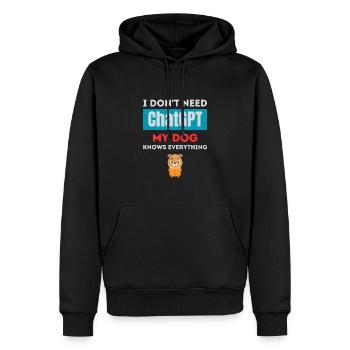 I Don't need ChatGPT my dog knows everything - Men’s Premium Organic Hoodie - black - Front - Nico (187cm)