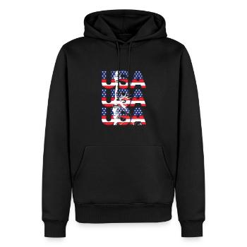 USA - Männer Premium Bio Hoodie - Schwarz - Vorne - Nico (187cm)