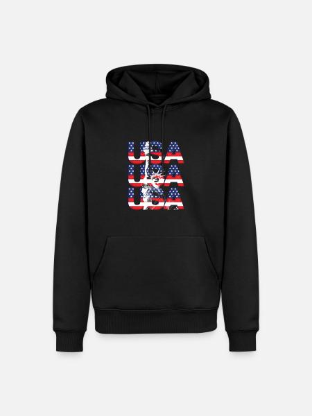 États-Unis - Sweat à capuche Premium bio Homme - noir