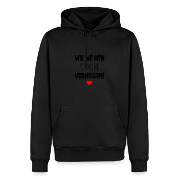 Wir werden dich vermissen Abschied Jobwechsel - Männer Premium Bio Hoodie - Schwarz - Vorne - Nico (187cm)