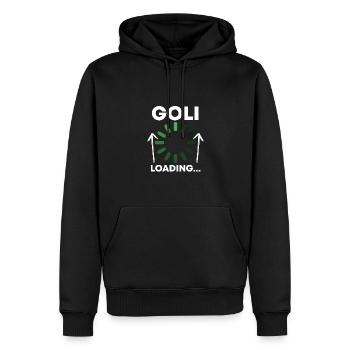 Goli Loading... Taufgoli Firmgoli - Männer Premium Bio Hoodie - Schwarz - Vorne - Nico (187cm)