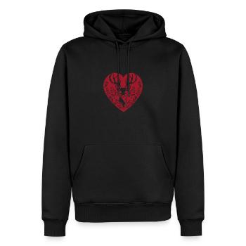 Bois de cerf avec motif de cerf de randonnée chasseur de cœur - Sweat à capuche Premium bio Homme - noir - Devant - Nico (187cm)
