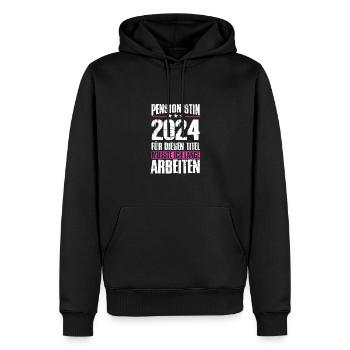 Pensionistin 2024 Für Diesen Titel Musste Ich - Männer Premium Bio Hoodie - Schwarz - Vorne - Nico (187cm)