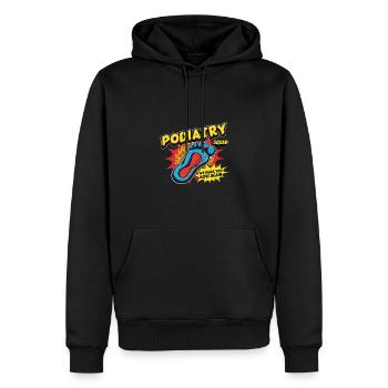 Médecin podiatrique Pieds Dictons Hôpital - Sweat à capuche Premium bio Homme - noir - Devant - Nico (187cm)