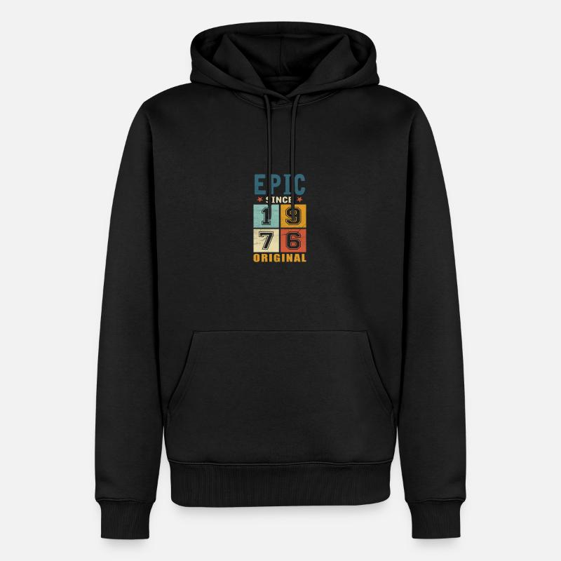 1976 Anniversaire Epic depuis - Sweat à capuche Premium bio Homme - noir