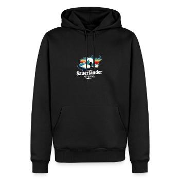 Sauerländer Original Retro Sunset - Sweat à capuche Premium bio Homme - noir - Devant - Nico (187cm)