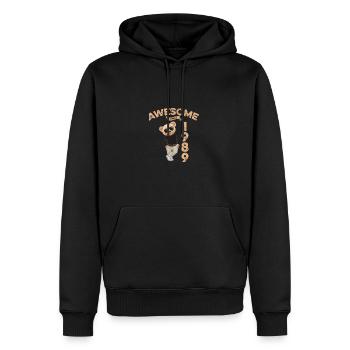 1989 Geburtstag Cool Teddy Bär Awesome since - Männer Premium Bio Hoodie - Schwarz - Vorne - Nico (187cm)