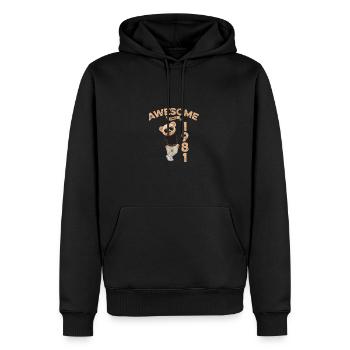 1981 Geburtstag Cool Teddy Bär Awesome since - Männer Premium Bio Hoodie - Schwarz - Vorne - Nico (187cm)